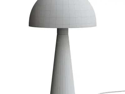 Antique Gold Metal Mushroom Table Lamp 3D model