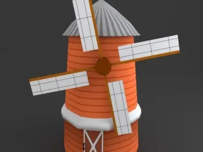 Windmill Low-poly 3D model