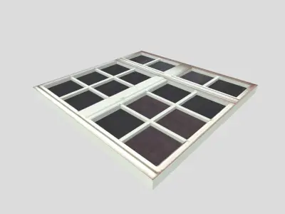 low poly window 6 with four panes of glass Low-poly 3D model