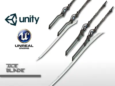 Ice Blade Low-poly 3D model