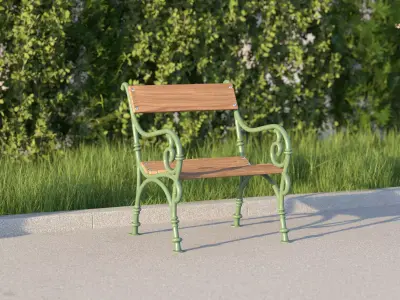 vienna public park chair 3D model