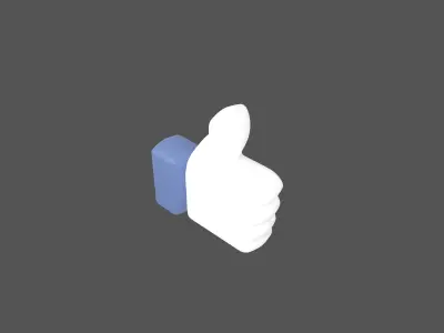 Facebook Like Button v1 002 Low-poly 3D model