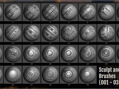 Sci-Fi Maker 300 ZBrush Brushes 3D model