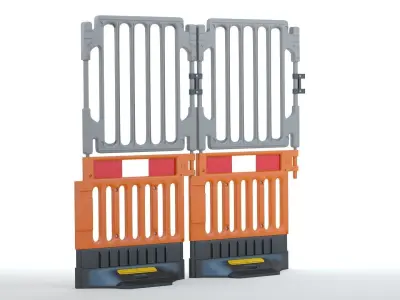 Plastic Construction Barrier 3D model