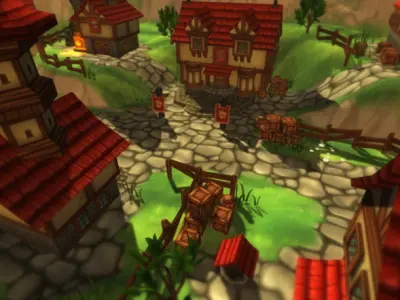 Fantasy Village Low-poly 3D model