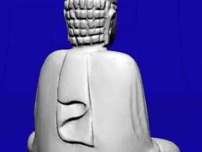 Small Wooden Buddha Statue 3D model