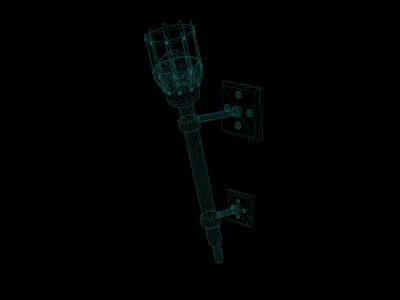 Medieval Torch Low Poly Game Ready Low-poly 3D model