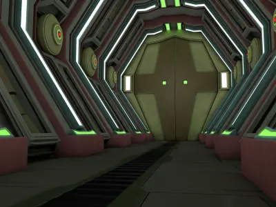 Sci fi corridor 3D model