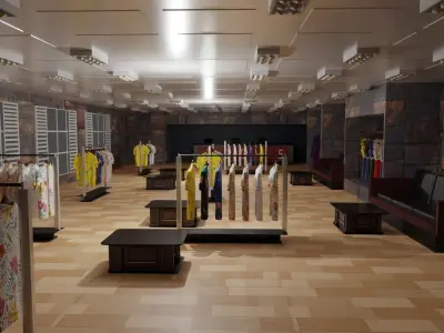Clothing Store Interior Low-poly 3D model