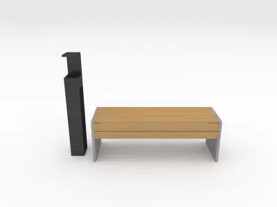 Bench Park 24 Low-poly 3D model