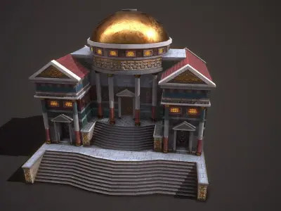 Roman Courthouse Low-poly 3D model