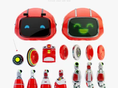 Lovely robot - friendly toy companion II  3D model