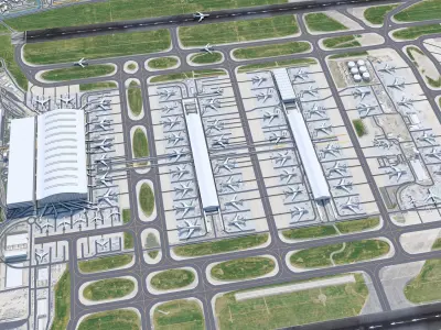 London Heathrow Airport 10km Low-poly 3D model