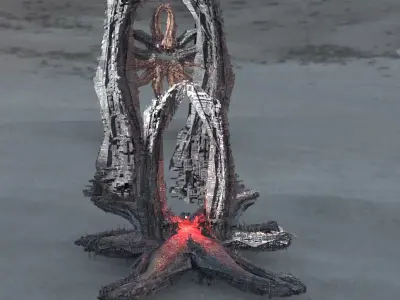 Hydra Dark Stone Sci fi monoliths Starfish Gatehouse  3D model