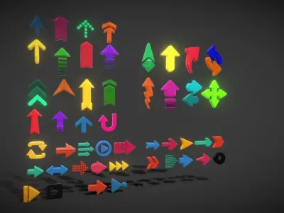 Arrow Button Collections2 Low-poly 3D model