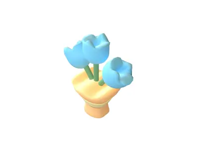 Flower Bouquet Icon v1 005 Low-poly 3D model