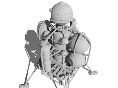 Lander 1950 Moonlander for 3D Print 3D print model