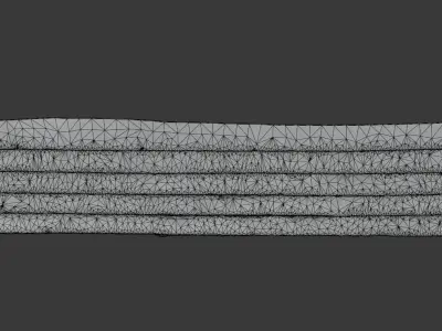 Staircase stone wall Low-poly 3D model