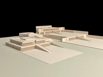 Egyptian Queen Hatshepsut Temple Low-poly 3D model