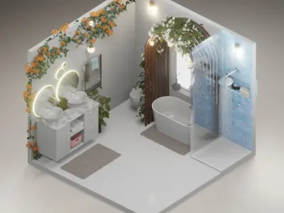 BATHROOM Low-poly 3D model