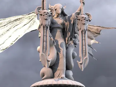 Dark Hooded Angel 3  3D model