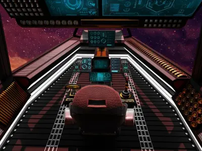 Sci-Fi Fighter Cockpit 3D Model 3D model