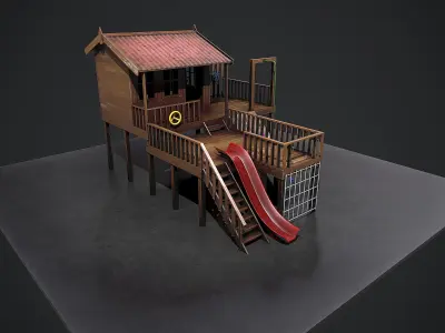 Kids playground Low-poly 3D model