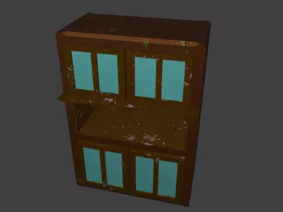 stylized wardrobe Low-poly 3D model