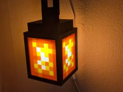 3D printable Minecraft inspired lantern lamp 3D print model
