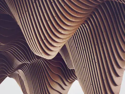Parametric wood Hall ceiling n2  3D model