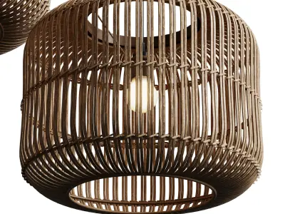 Natural Rattan Hanging Lamp file Low-poly 3D model