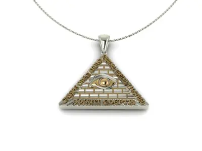 Pyramid Pendant with Eyes 3D print model