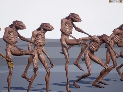 Mutant S game character Low-poly 3D model