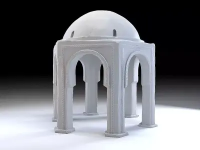 Eastern Dome Building Low-poly 3D model