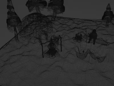 Eskimo Life Diorama Low-poly 3D model