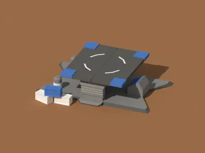 Low Poly Scifi Loading Pad Low-poly 3D model