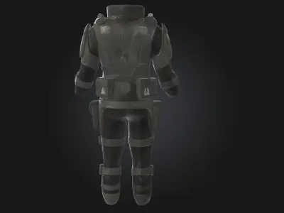 Futuristic Armor Suit  Sci-Fi Combat Ready Gear 3D model