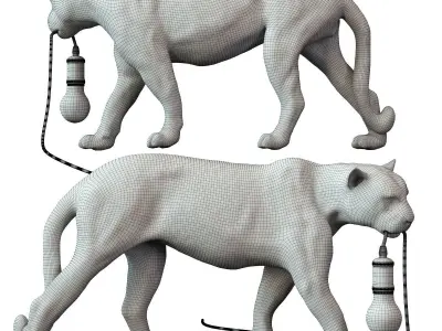 Floor Lamp Animal Bagheera 3D model