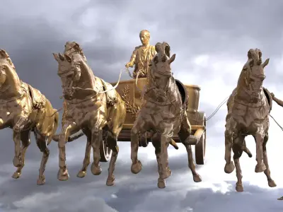 Chariot horse Delphi Sculpture 3D model