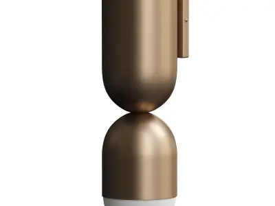 Tuba - 2 light aged brass and opal wall light 3D model