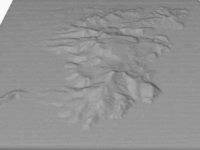 Aegina Island 3D model terrain 3D model