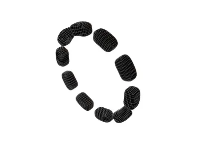 Dashed Circle Line v1 003 Low-poly 3D model