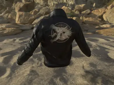 Bomber jacket cyberpunk Low-poly 3D model