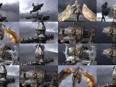 Atlantis Architecture collection 1 3D Model Pack