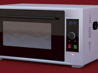 White Microwave Oven  3D model