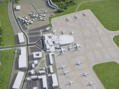 Vilnius - Airport - VNO Low-poly 3D model