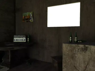 Bar abandoned Low-poly 3D model