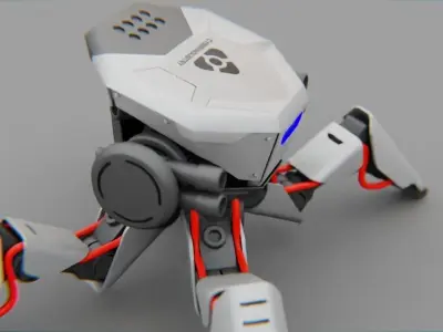 Combat Droid CELL  rigged character 3D model