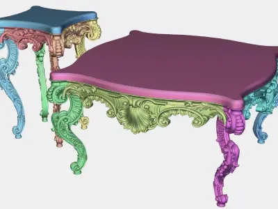 Carved tea table for CNC 04 3D model
