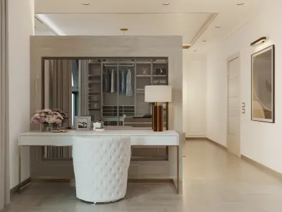 Luxurious Master Bedroom Suite Interior Scene  3D model